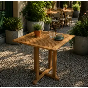 Cafe 75cm sq teak table
