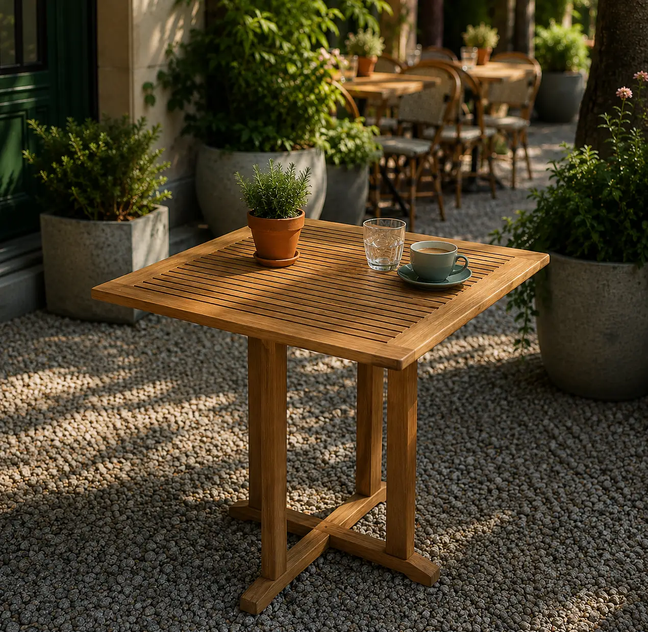 Cafe 75cm Square Teak Table - Certified Teak