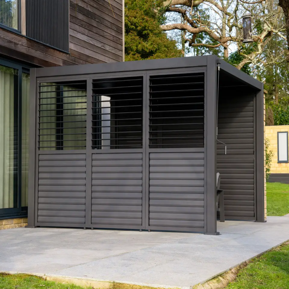 Titan Aluminium Shuttered Louvre Side Panels Set of 3 - 1.2m