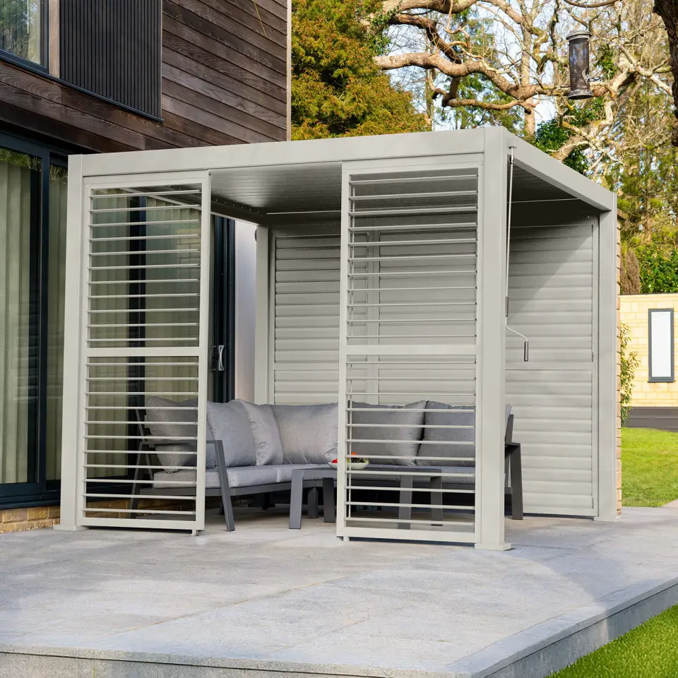 Titan Aluminium Shuttered Louvre Side Panels Set of 3 - 1.2m