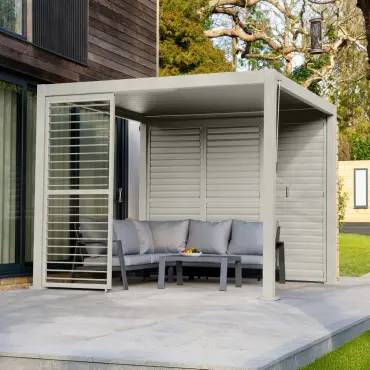 Titan Aluminium Shuttered Louvre Side Panels Set of 3 - 1.2m
