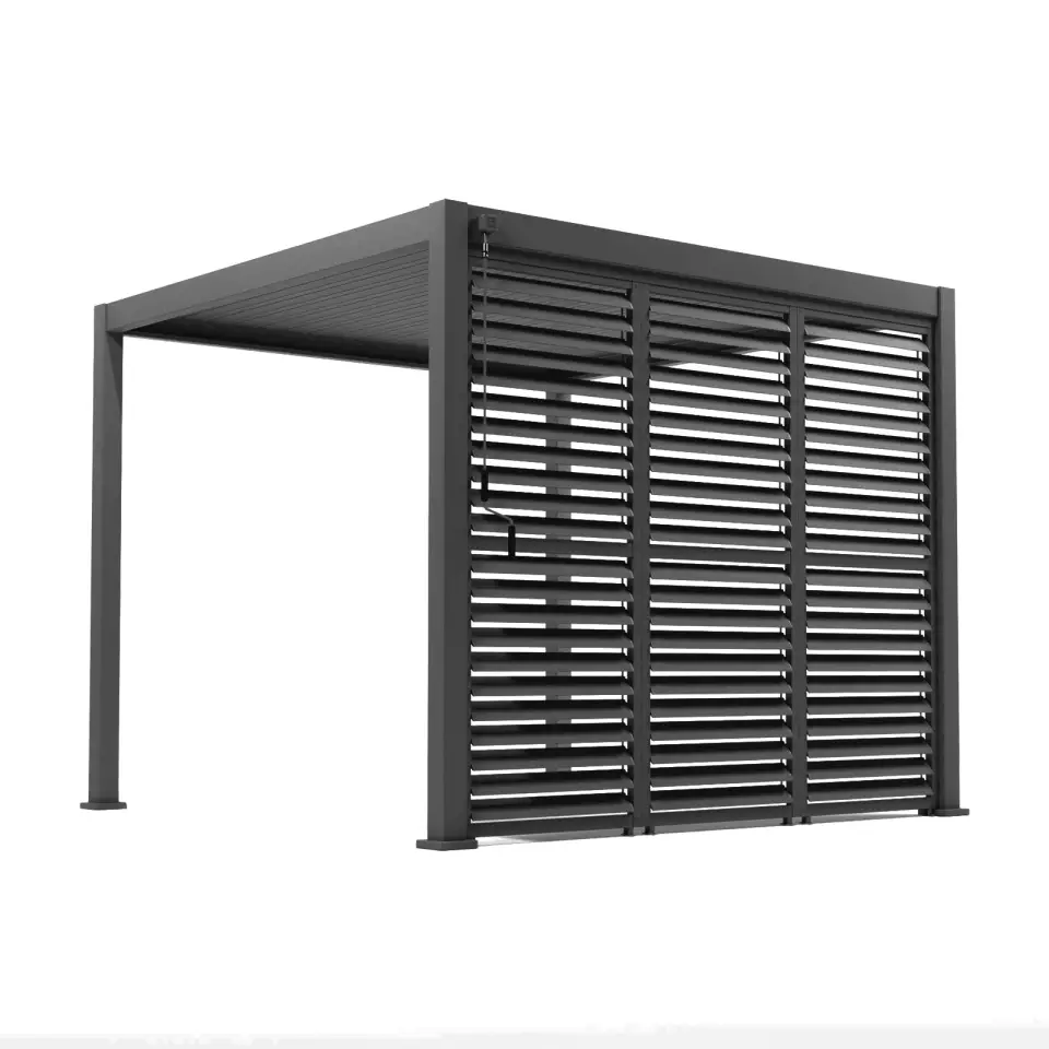 Titan Aluminium Shuttered Louvre Side Panels Set of 3 - 1.33m