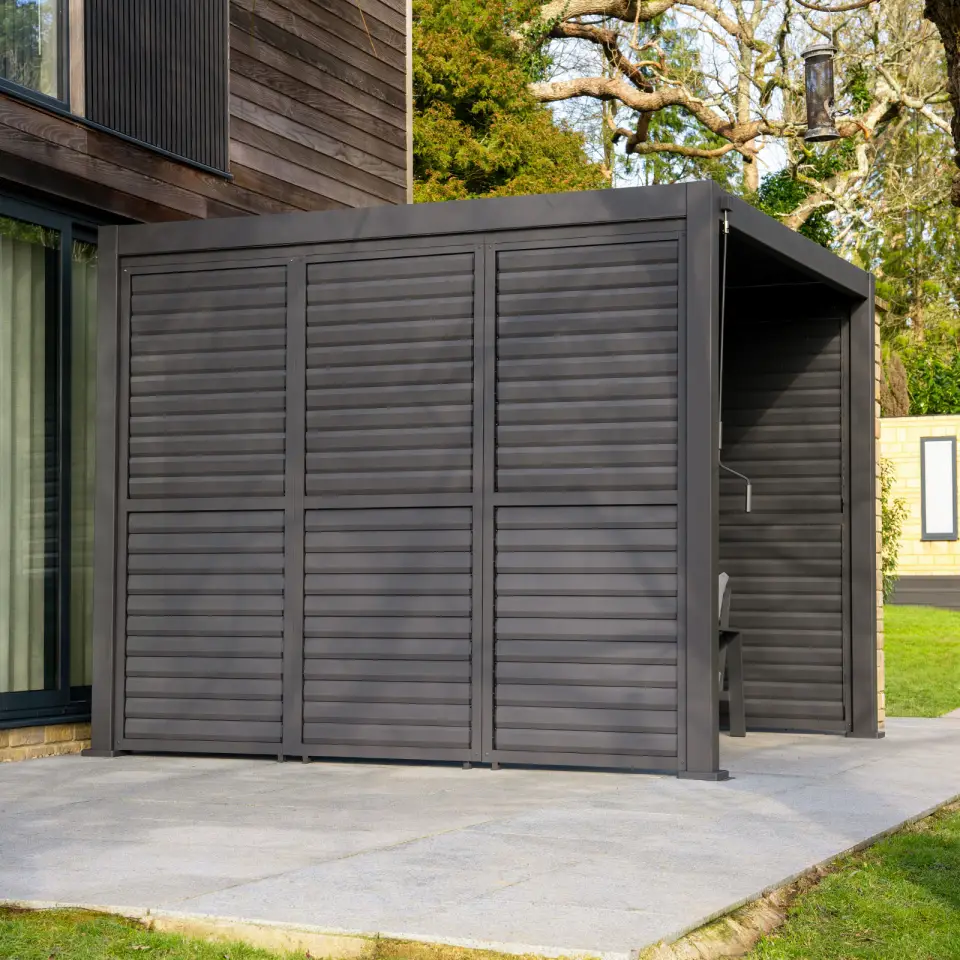 Titan Aluminium Shuttered Louvre Side Panels Set of 3 - 1.33m