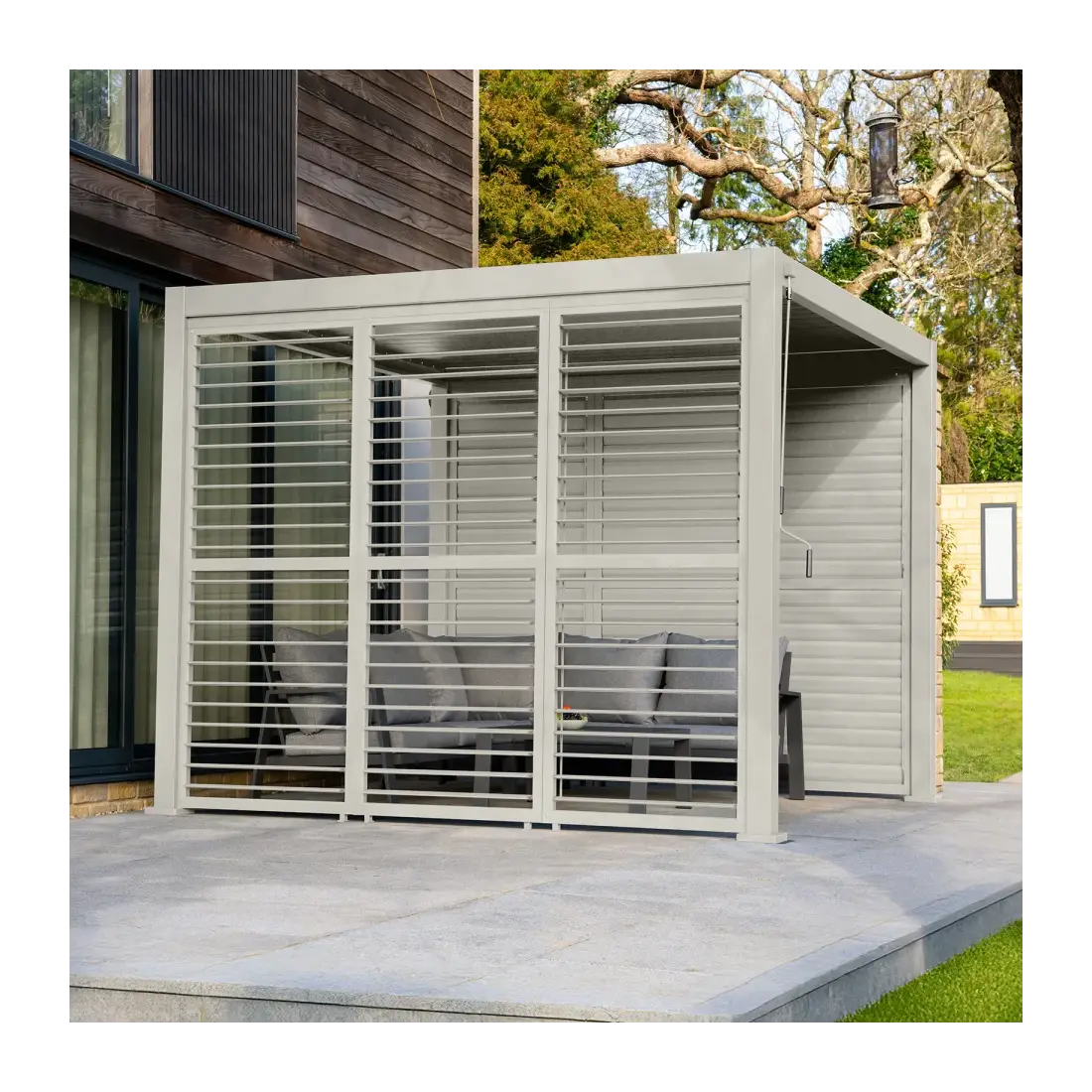 Titan Aluminium Shuttered Louvre Side Panels Set of 3 - 1.33m Titan Aluminium Shuttered Louvre Side Panels Set of 3 - 1.33m