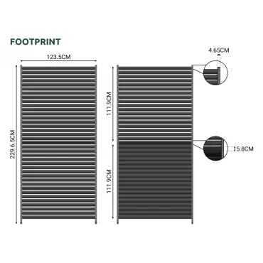 Titan Aluminium Shuttered Louvre Side Panels Set of 3 - 1.33m