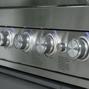 Ember Linear Outdoor Kitchen with 6 Burner Gas Grill & Single Fridge