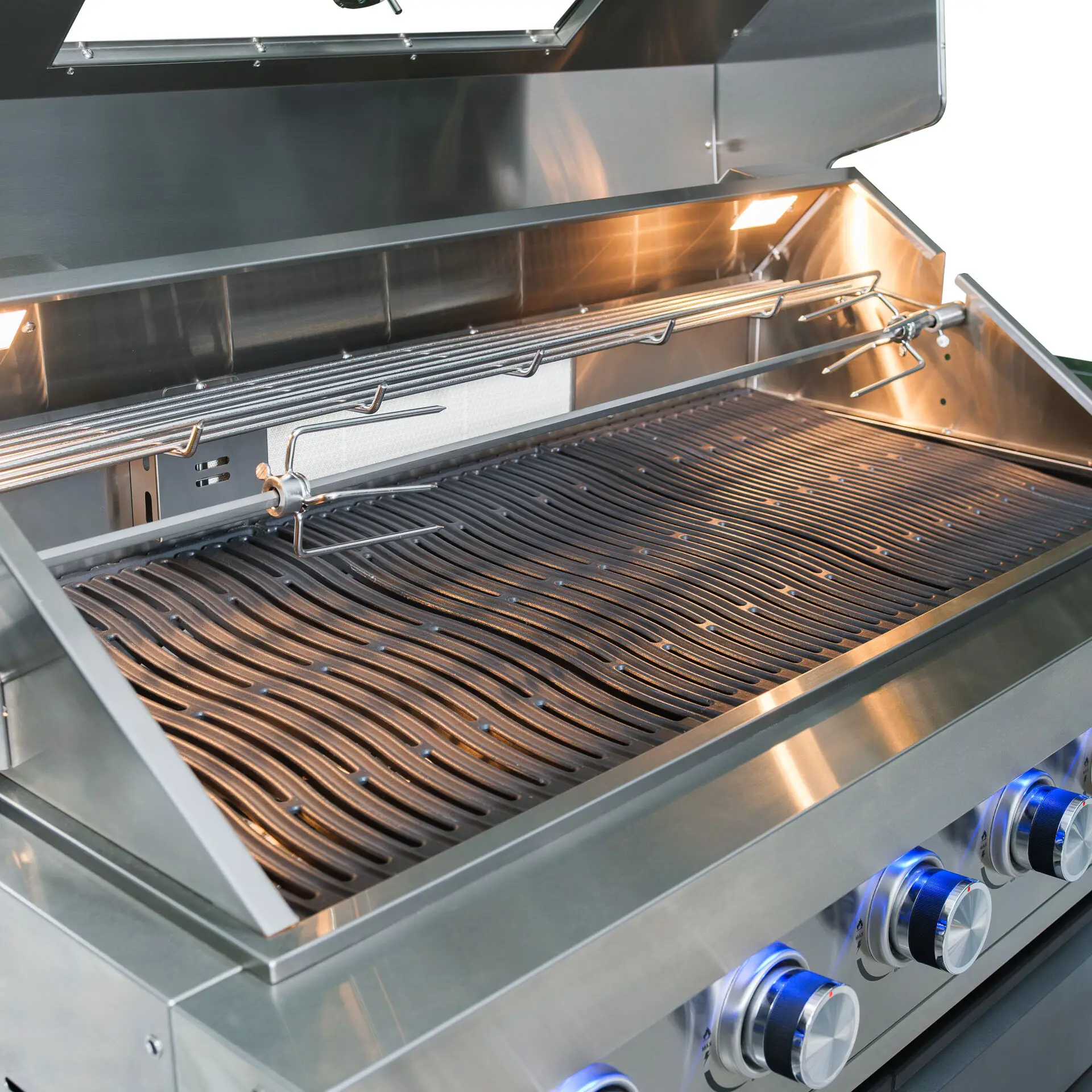 Ember Linear Outdoor Kitchen with 6 Burner Gas Grill & Single Fridge
