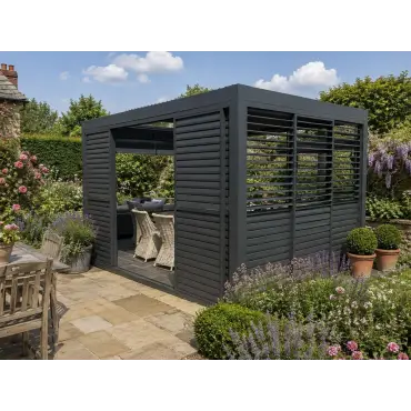 Neptune 3×4 m LED Retractable Roof Gazebo – Weatherproof Luxury