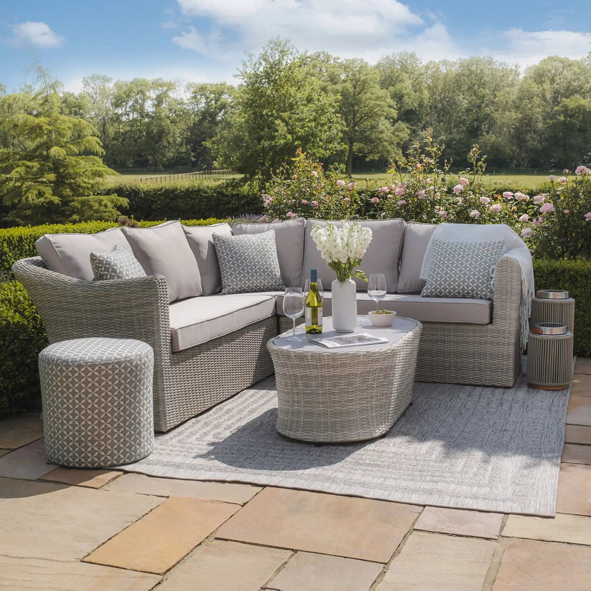 Oxford Small Rattan Corner Sofa Set