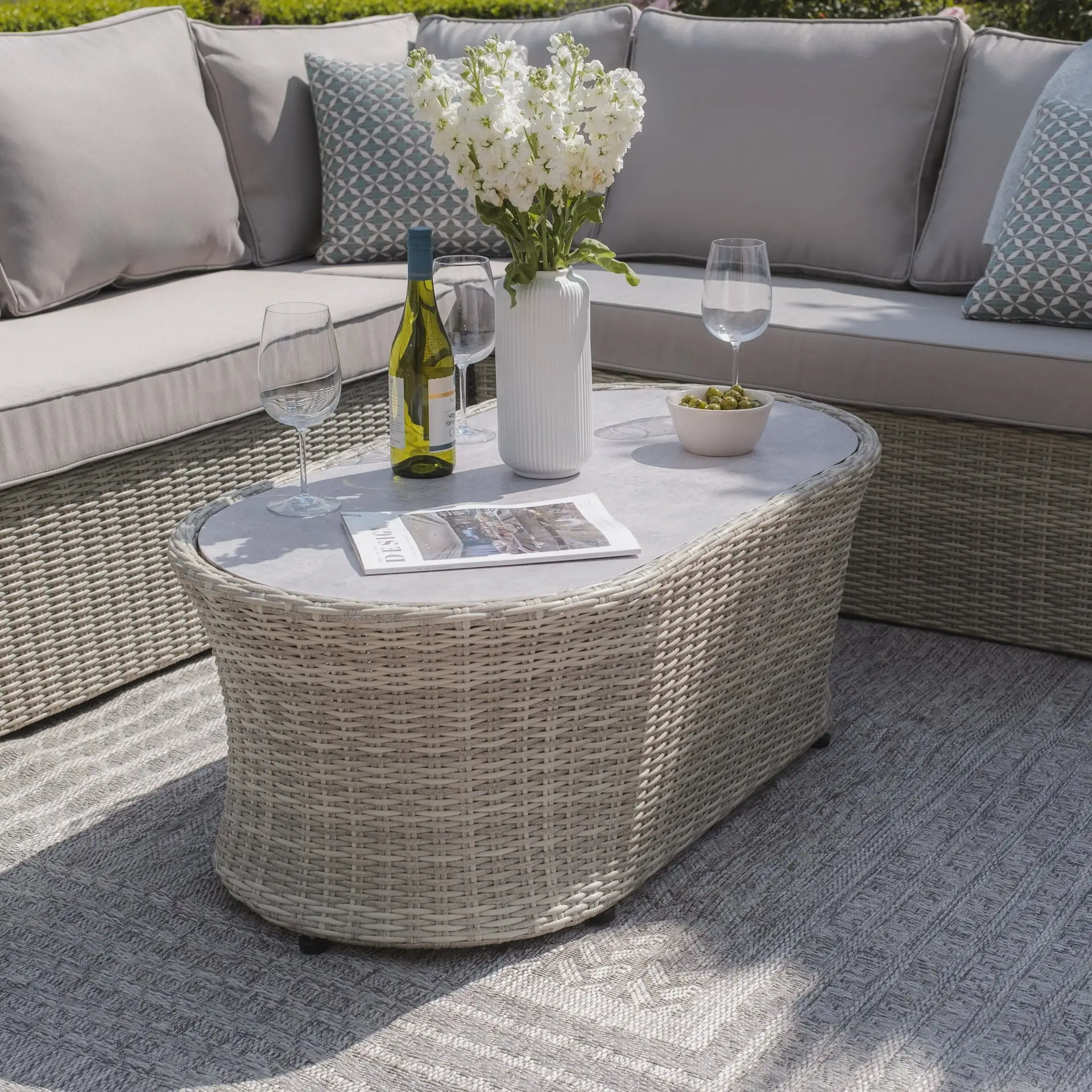 Oxford Small Rattan Corner Sofa Set