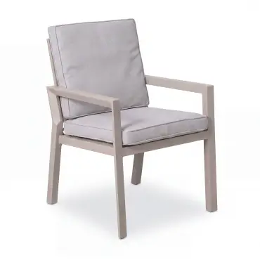 New York 6 Seat Round Aluminium Ceramic Glass Dining Set - Latte