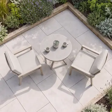 New York 3 Piece Aluminium Ceramic Glass Bistro Set - Latte