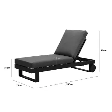 New York Aluminium Single Sunlounger - Latte