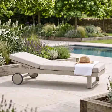 New York Aluminium Single Sunlounger - Latte