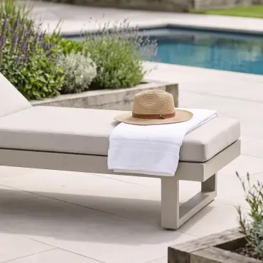 New York Aluminium Single Sunlounger - Latte