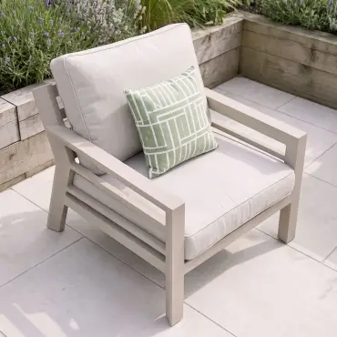 New York Aluminium Garden Armchair - Latte