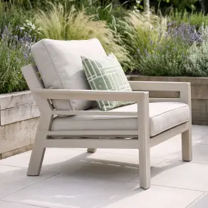 New York Aluminium Garden Armchair - Latte