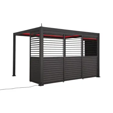 Titan Aluminium Shuttered Louvre Side Panels Set of 3 - 1m