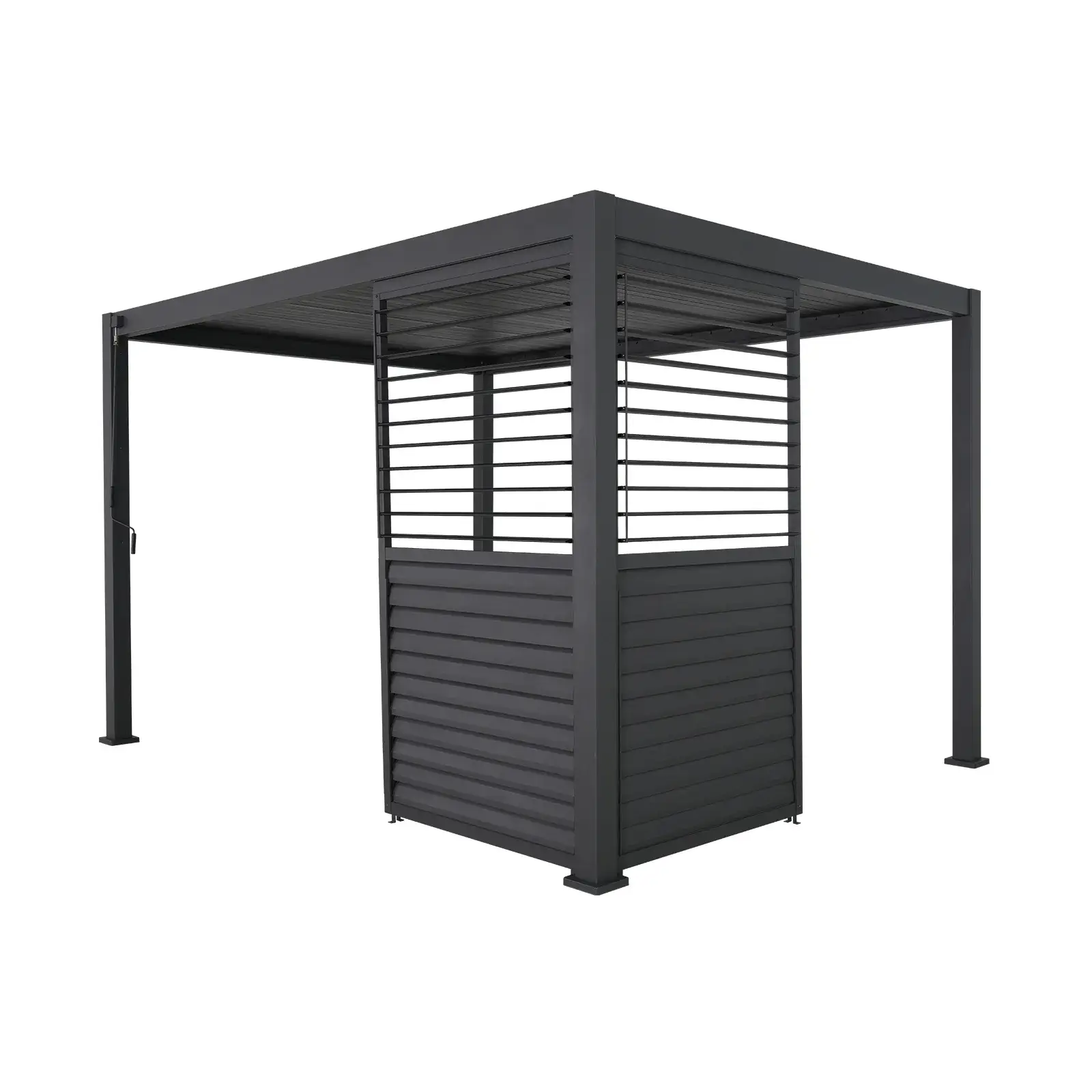 Titan Aluminium Shuttered Louvre Side Panels Set of 3 - 1m