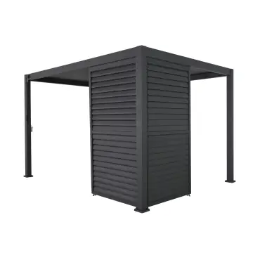 Titan Aluminium Shuttered Louvre Side Panels Set of 3 - 1m