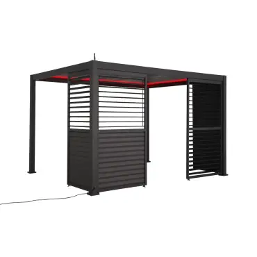 Titan Aluminium Shuttered Louvre Side Panels Set of 3 - 1.2m