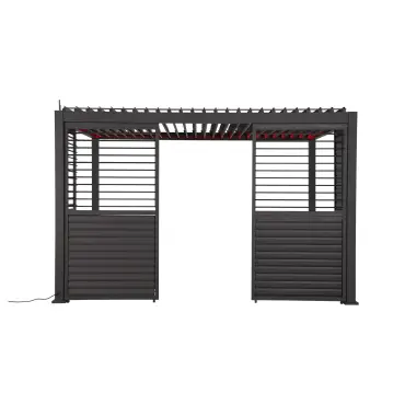 Titan Aluminium Shuttered Louvre Side Panels Set of 3 - 1.2m