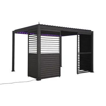 Titan Aluminium Shuttered Louvre Side Panels Set of 3 - 1.33m
