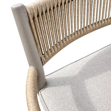 Cambridge Rattan Rope 6 Seat Round Sintered Stone Dining Set