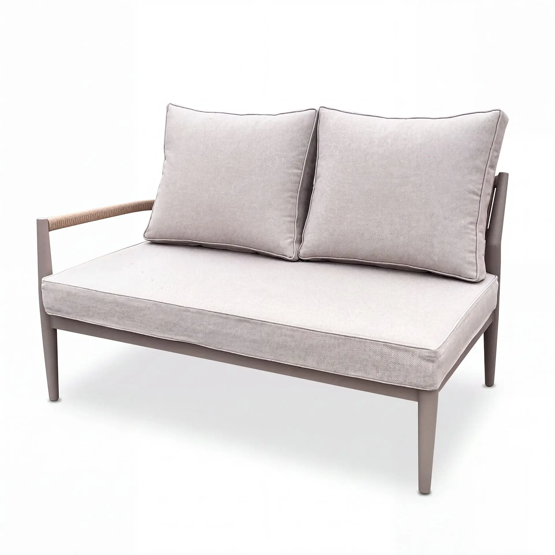 Cambridge Rattan Rope Corner Sofa Dining Set - Sintered Stone Rising Table & 2 Footstools