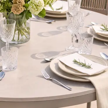 Cambridge Rattan Rope 4 Seat Round Sintered Stone Dining Set