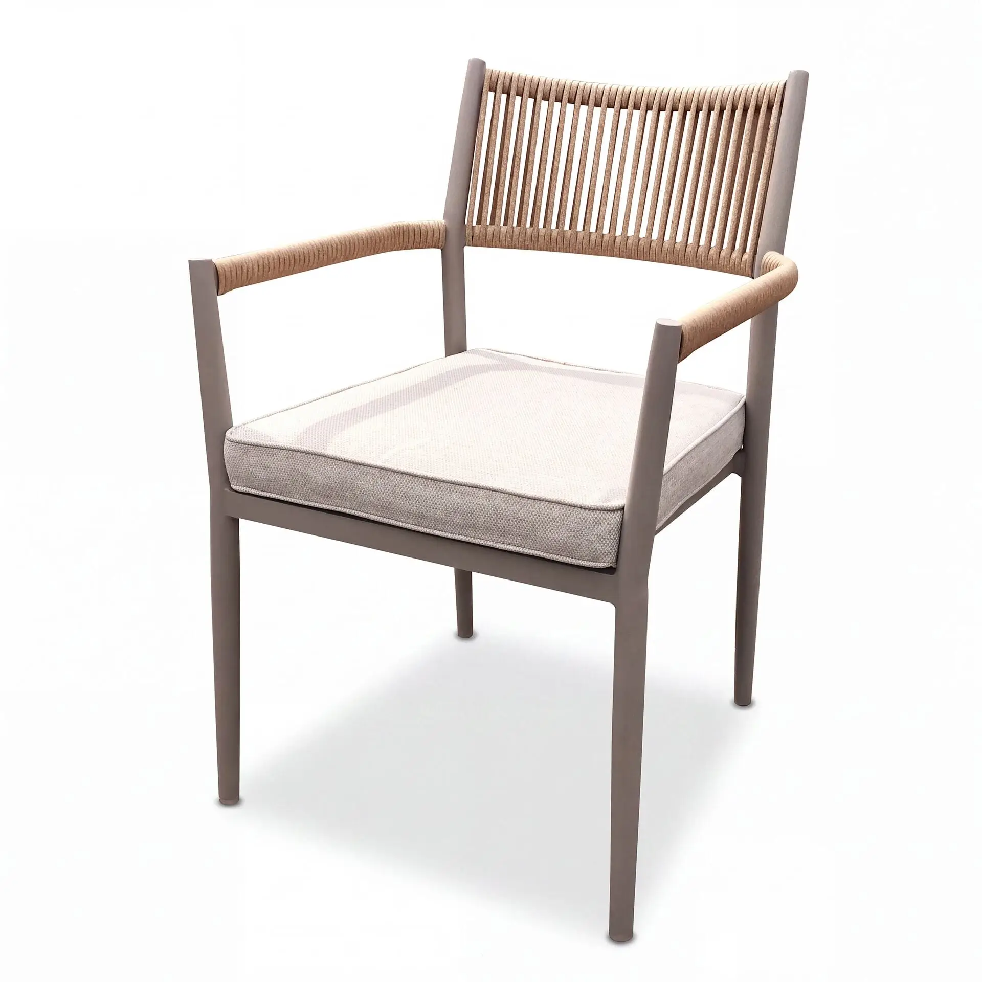 Cambridge Rattan Rope 4 Seat Round Sintered Stone Dining Set