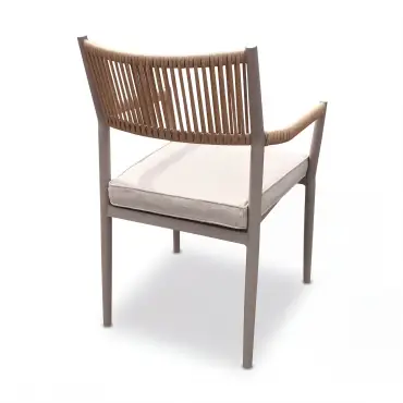 Cambridge Rattan Rope 4 Seat Round Sintered Stone Dining Set