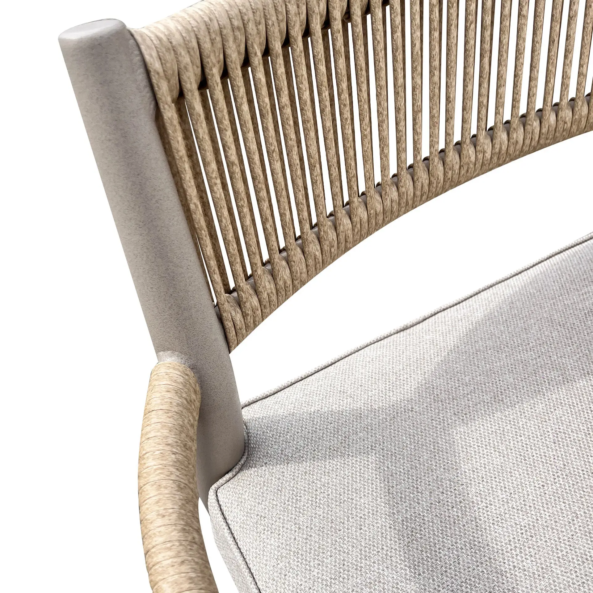 Cambridge Rattan Rope 4 Seat Round Sintered Stone Dining Set
