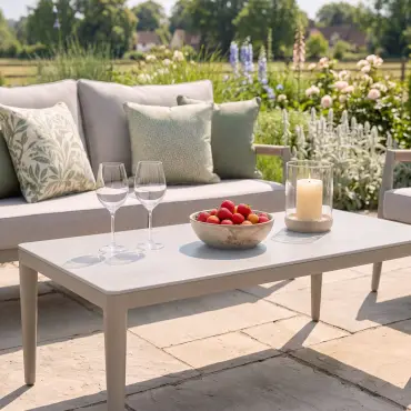 Cambridge Rattan Rope 2 Seat Sofa Set - 2 Armchairs & Sintered Stone Coffee Table