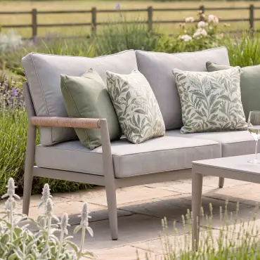 Cambridge Rattan Rope 2 Seat Sofa Set - 2 Armchairs & Sintered Stone Coffee Table