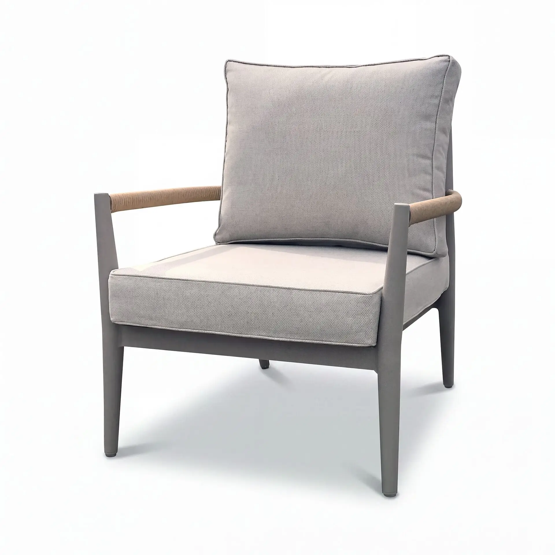 Cambridge Rattan Rope 2 Seat Sofa Set - 2 Armchairs & Sintered Stone Coffee Table