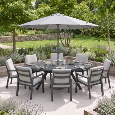 New York 8-Seat Oval Dining Set | Garden Furniture Spain