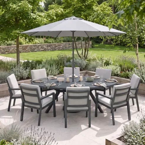 New York 8-Seat Oval Dining Set | Garden Furniture Spain New York 8-Seat Oval Dining Set | Garden Furniture Spain