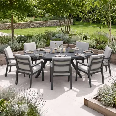 New York 8-Seat Oval Dining Set | Garden Furniture Spain