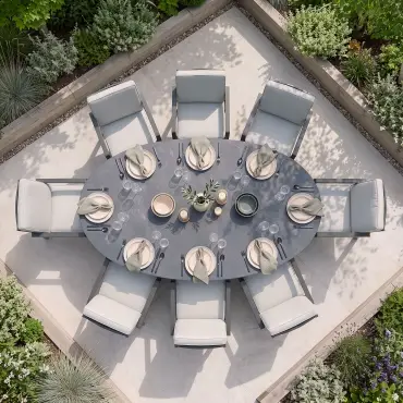 New York 8 Seat Oval Dining Set