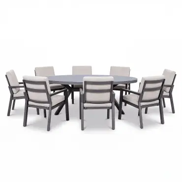 New York 8-Seat Oval Dining Set | Garden Furniture Spain
