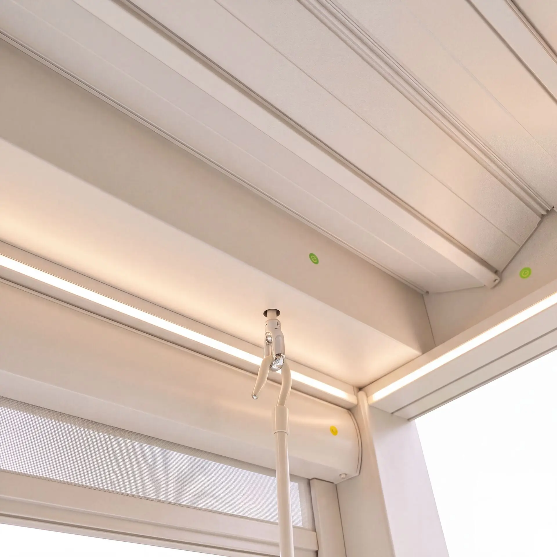 Aurora 3m x 4m Aluminium Retractable Roof Pergola with Solar Charging LED Lights - Latte