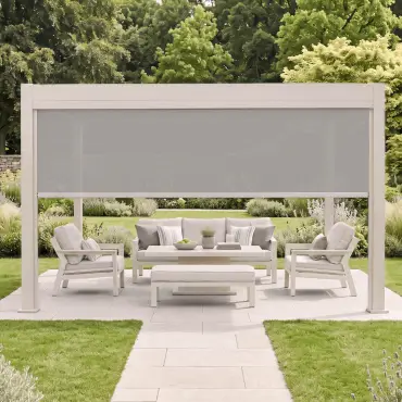 Aurora Pergola Zip Drop Side Blind to fit within 4m width
