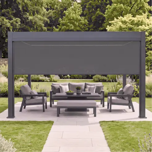 Aurora Pergola Zip Drop Side Blind to fit within 4m width