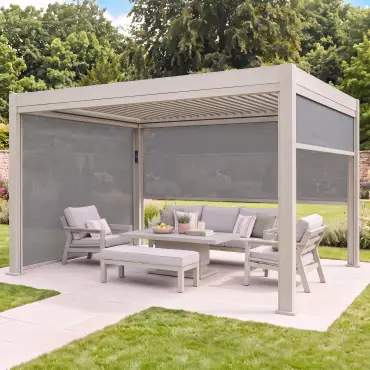 Aurora Pergola Zip Drop Side Blind to fit within 4m width
