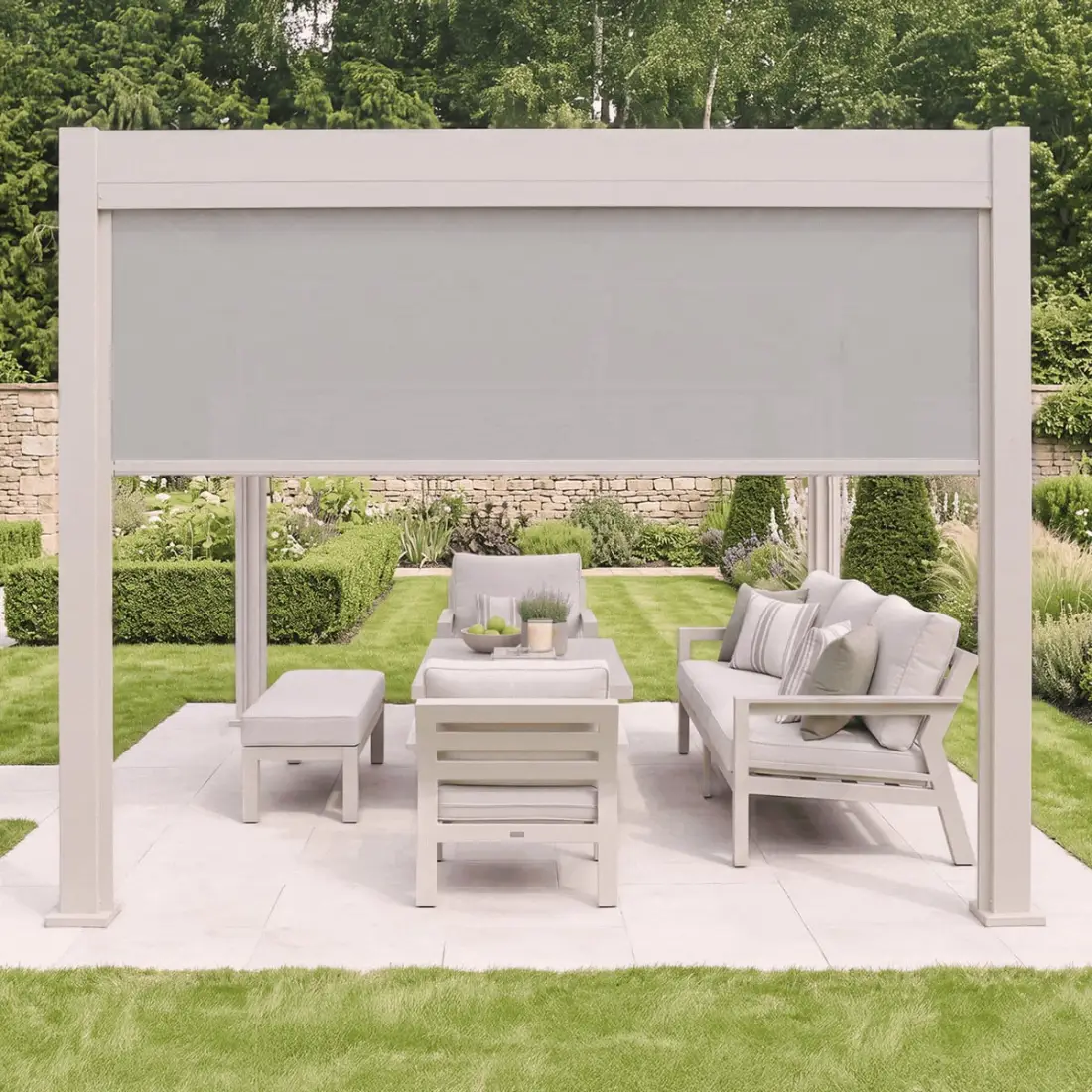 Aurora Pergola Zip Drop Side Blind to fit within 3m width