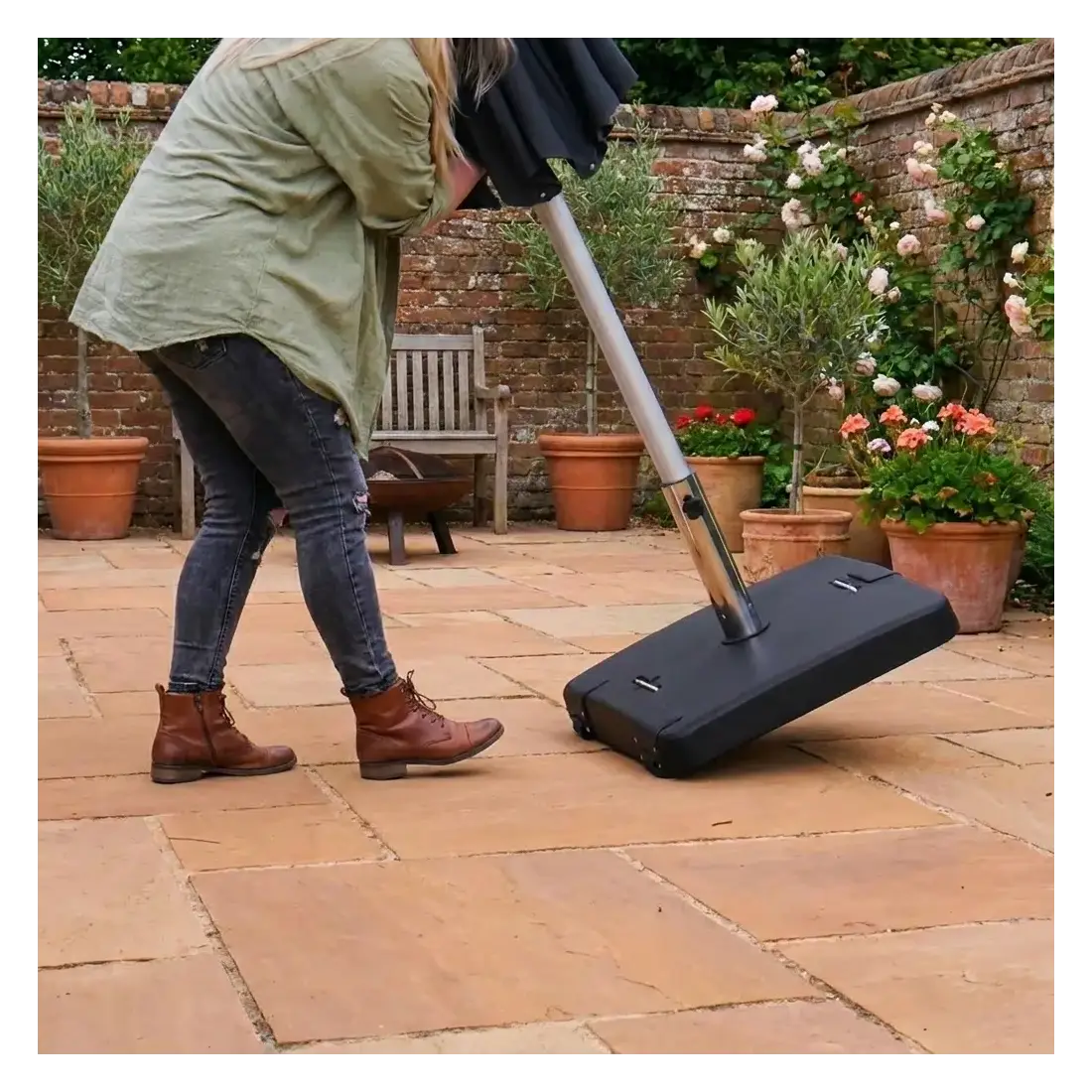 50kg Square Concrete Parasol Base with Handle