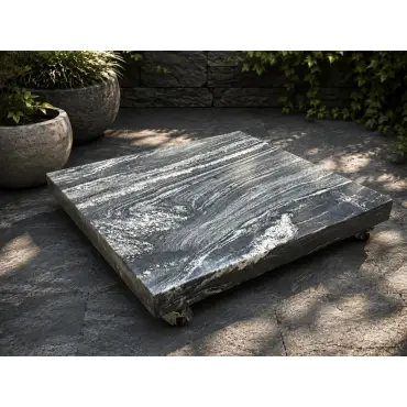 Galaxy Black Swirl Granite Base with Wheels