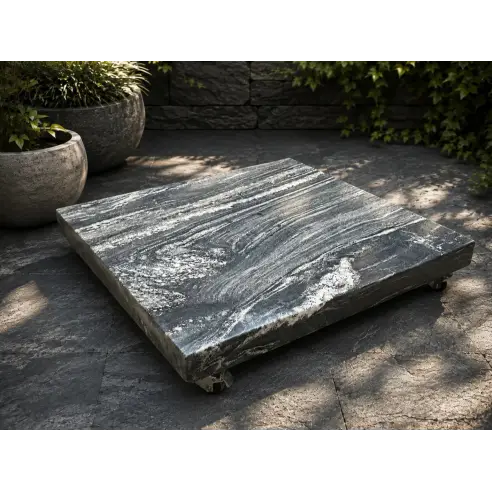 Galaxy Black Swirl Granite Base with Wheels