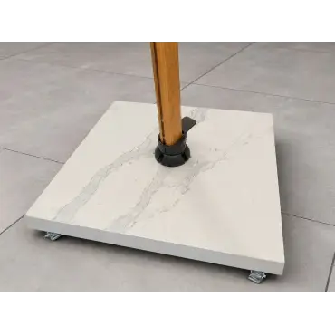 90kg White Sintered Stone Base with Wheels